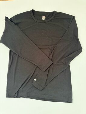 Women's Black Long-Sleeve Crewneck Top - Unbranded
